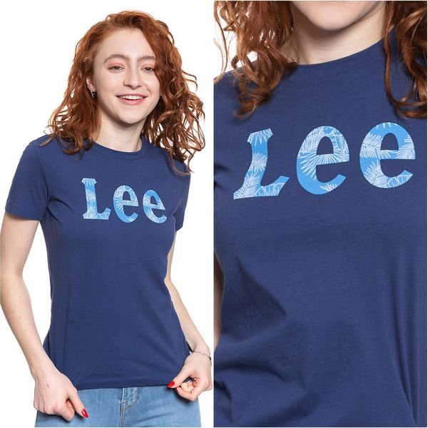 Lee Damen, Maglietta Slim Logo Tee, Xs, Blau, Sport, Tshirt, Camicia-image