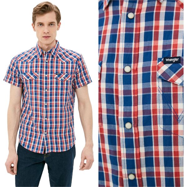 Wrangler Ss Western Shirt Limoges Blue W5J04MX50 Uomo 112130142-image