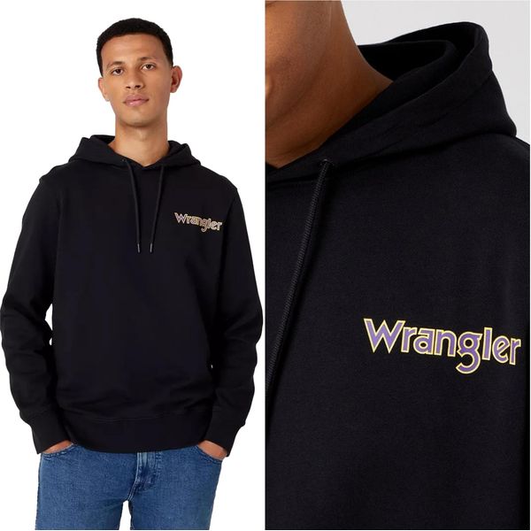 Wrangler Uomo, Felpa Graphic Hoodie, Xl, Nero, Felpa Con Cappuccio, Felpa Con Cappuccio-image