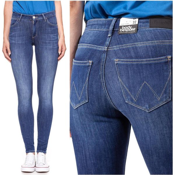 Wrangler, Jeans Da Donna, Skinny Fit, Super Skinny, W24 L32, Blau, Jeans, Baggyjeans, Buggy-image
