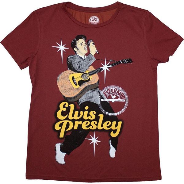 Sun Records - Maglietta "Elvis Presley"" Da Donna RO12485 (L) (Rosso)"-image