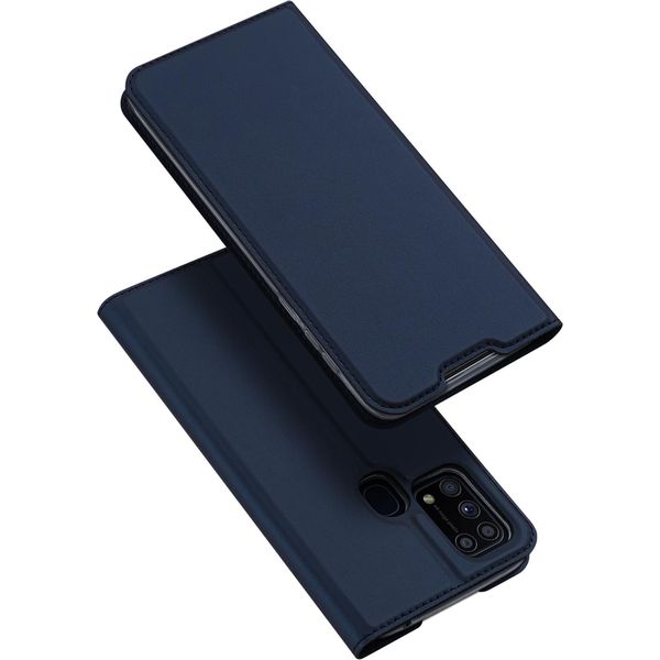 Dux Ducis Per Samsung M31 Custodia In Pelle Per Cellulare Custodia Protettiva Magnetica Con Slot Per Schede Blu-image