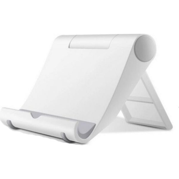 Supporto Pieghevole Per Telefono E Tablet Supporto Mobile Multifunzionale Regolabile Da Tavolo Bianco-image