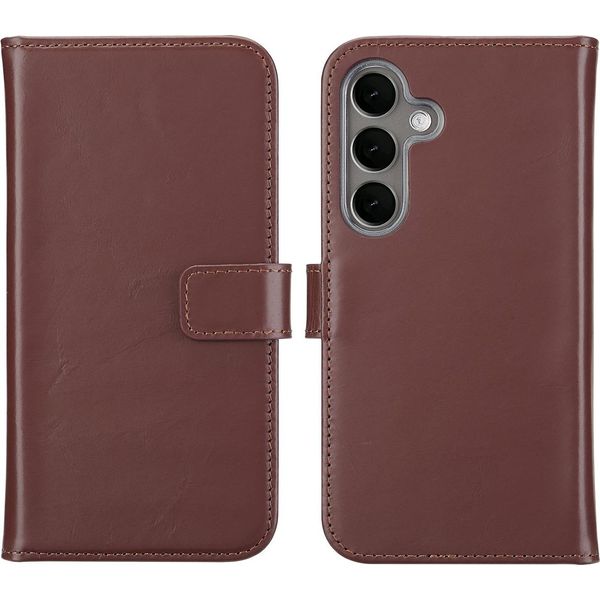 Custodia Per Samsung Galaxy S25 Plus - Vera Pelle - Selencia Flip Flap Sleeve - Marrone Scuro-image