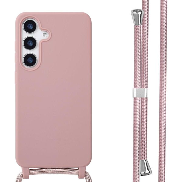 Custodia Samsung Galaxy S25 - Silicone - Imoshion Custodia Morbida/Manicotto Con Cinturino/Copertura Posteriore - Rosa-image