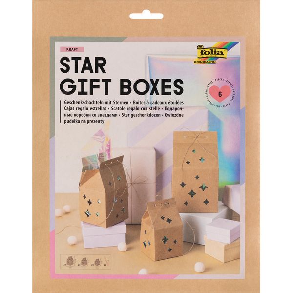Folia 972 Folia Set Di Scatole Regalo "Star Gift Boxes"", Carta Kraft"-image