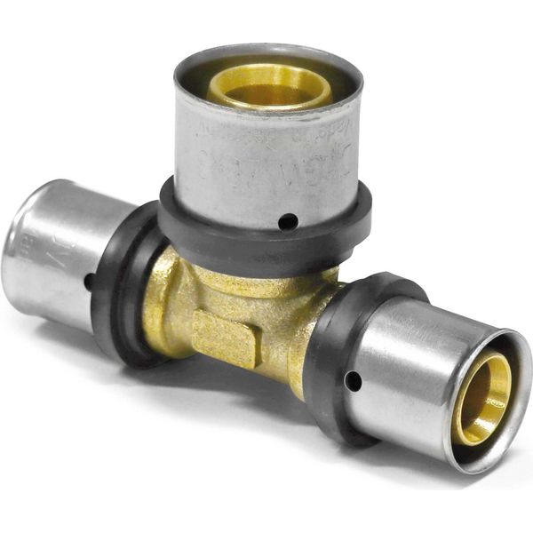 Pipetec Press Tee Uscita Centrale Estesa 16 X 2 - 20 X 2 - 16 X 2 : 16 X 2 - 20 X 2 - 16 X 2 Mm Dimensioni: 16 X 2 - 20 X 2 - 16 X 2 Mm-image