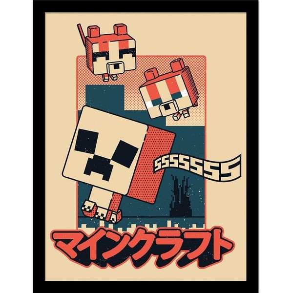Minecraft - Poster Incorniciato "Chibi Comic"" PM11092 (40 Cm X 30 Cm) (Colorato)"-image