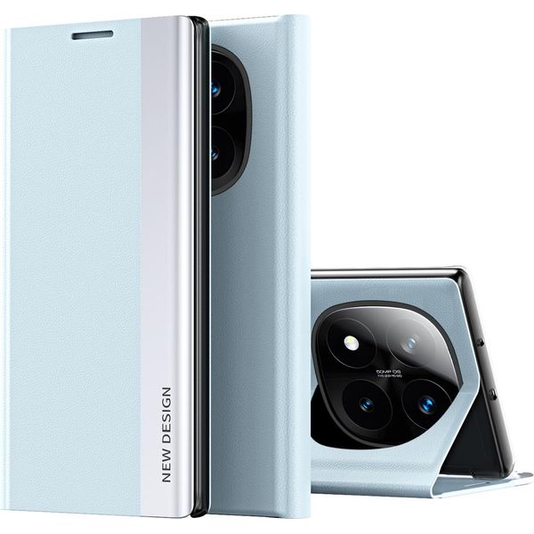 Custodia Per Xiaomi Redmi Note 14 Pro+ 5G, Custodia Magnetica In Finto Cuoio Con Funzione Stand Blu-image