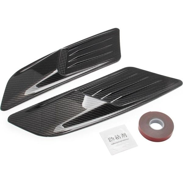 2 Pcs Auto Decorativo Aria Ingresso Aria Scoop Bonnet Lato Parafango Vent Hood Set Per Ford Mustang 2015-2017, Fibra Di Carbonio-image