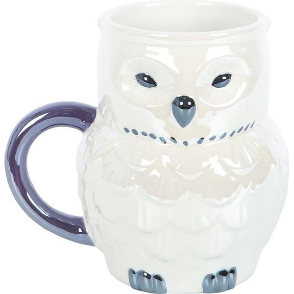 Something Different - Tazza Da Caffè "Iridescent"", Gufo SD6641 (Taglia Unica) (Bianco/Blu)"-image