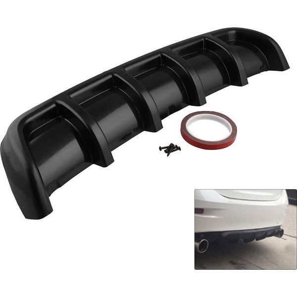 25 "X 5"" Universal Car Kit Paraurti Posteriore Copertura Trim Shark Fin Spoiler Lip Diffusore Nero"-image