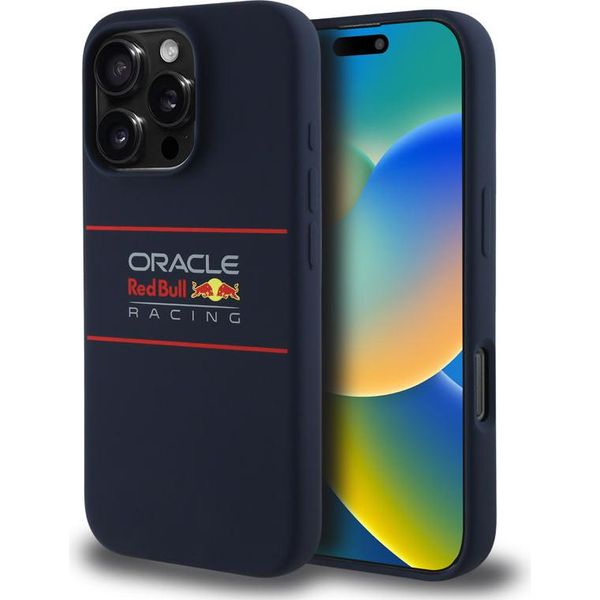 Red Bull Rbhmp16X24Sihsrv Custodia Rigida Per Iphone 16 Pro Max 6.9 In Silicone Granatowy/Navy Logo Orizzontale Magsafe-image