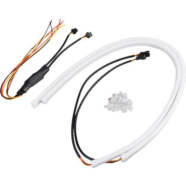 2PCS Led Striscia Auto Luce Di Marcia Angel Eyes Tubo Striscia Luce Diurna Flessibile 60CM-image