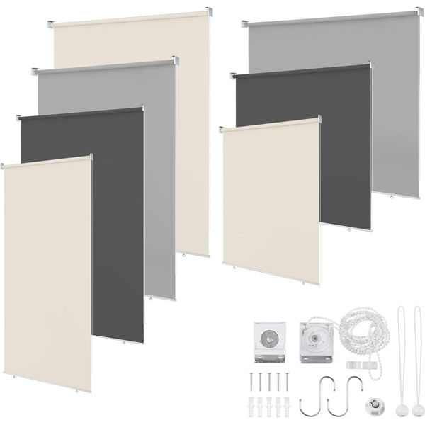 Clanmacy Tenda Da Sole Verticale Grigio 140 X 240 Cm Tenda Da Sole Verticale Per Patio Balcone Tenda A Rullo Laterale Protezione Solare Resistente Ai Raggi Uv-image