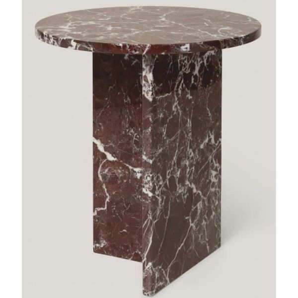 Casa Padrino Tavolino In Marmo Rosso Scuro Ø 45 X H. 50 Cm - Mobili In Marmo-image