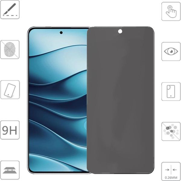 Per Xiaomi Redmi Note 14 5G 1X 2.5D 0.26Mm Privacy Display H9 Vetro Temperato Protettore-image