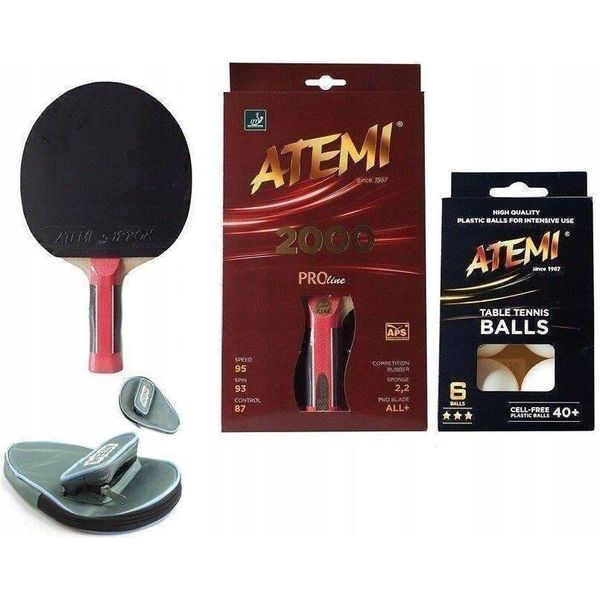 Racchetta Da Tennis Atemi 2000 Cv + Copertura + Palline ***-image