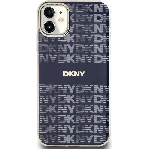 Dkny, Custodia Protettiva Magsafe Con Motivo A Strisce Tonali Ripetute Per Apple Iphone 11, Blu-image