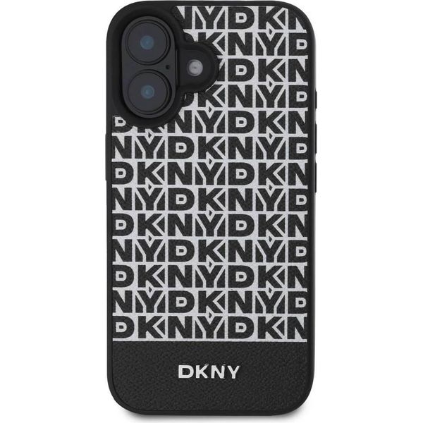 Dkny, Custodia Protettiva Per Iphone 16 Plus Con Motivo A Righe In Basso, Nero-image