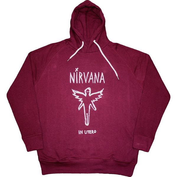 Nirvana - Felpa Con Cappuccio "In Utero"" Per Uomo/Donna Unisex RO12701 (Xl) (Rosso Bordeaux)"-image