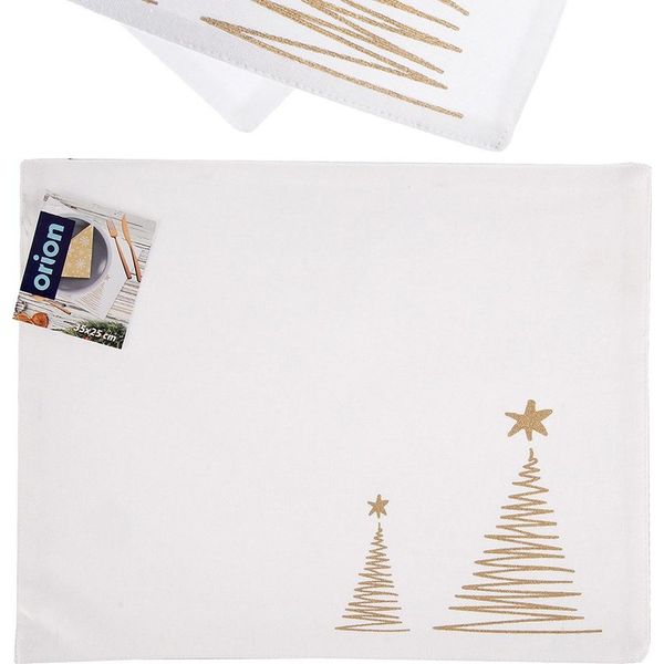 Orion Tovaglietta In Cotone Grigio Natale Christmas Tree 33,5X26 Cm-image