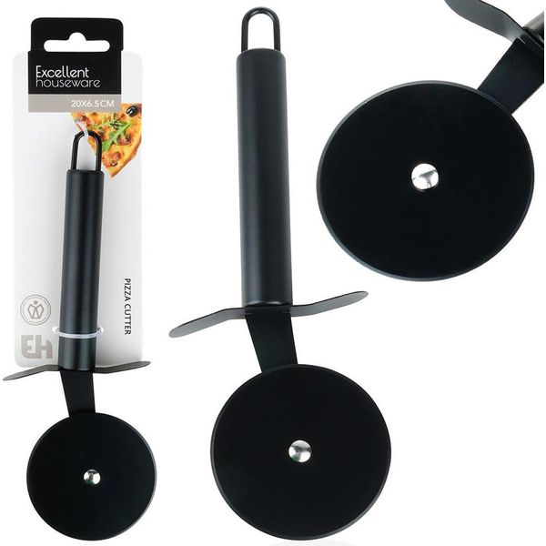 Vilde Coltello Per Pizza Rotella Tagliapizza In Acciaio Inox Nero 20 Cm-image