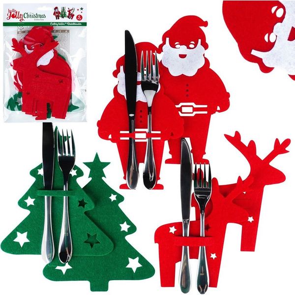 Vilde Custodia Per Posate Borsa Per Posate Custodia Per Posate Christmassy 6 Pezzi.-image
