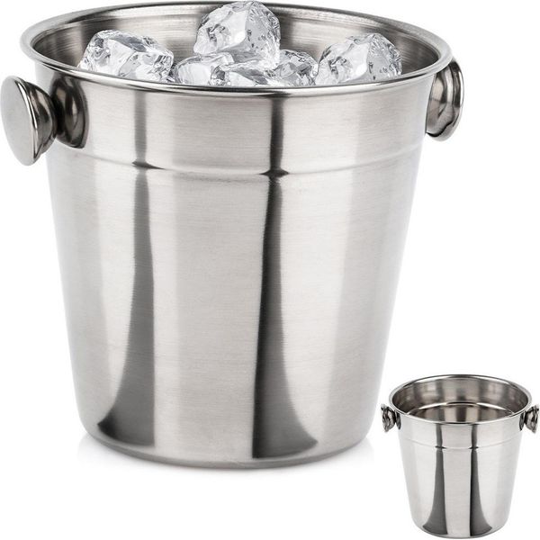 Secchiello Per Ghiaccio Vassoio Per Cubetti Di Ghiaccio Secchiello Per Ghiaccio Raffreddatore Per Bottiglie In Acciaio Inox 700 Ml-image