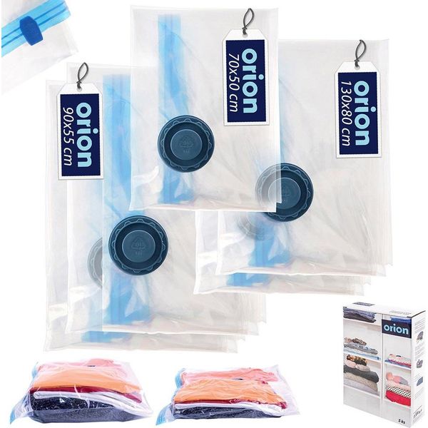Sacchetti Sottovuoto Orion Sacchetti Sottovuoto Sacchetti Di Compressione Per Vestiti Sacchetti Da Viaggio In 3 Misure 5 Pz.-image