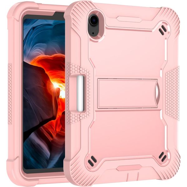 Custodia Per Ipad Mini 2024/Ipad Mini 2021, Custodia Protettiva Ibrida Rugged Per Tablet Con Supporto Rosa-image