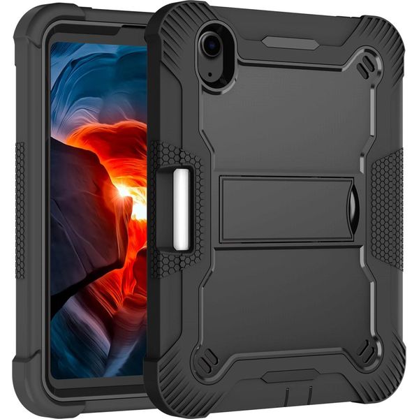 Custodia Per Ipad Mini 2024/Ipad Mini 2021, Custodia Protettiva Ibrida Rugged Per Tablet Con Supporto Nero-image