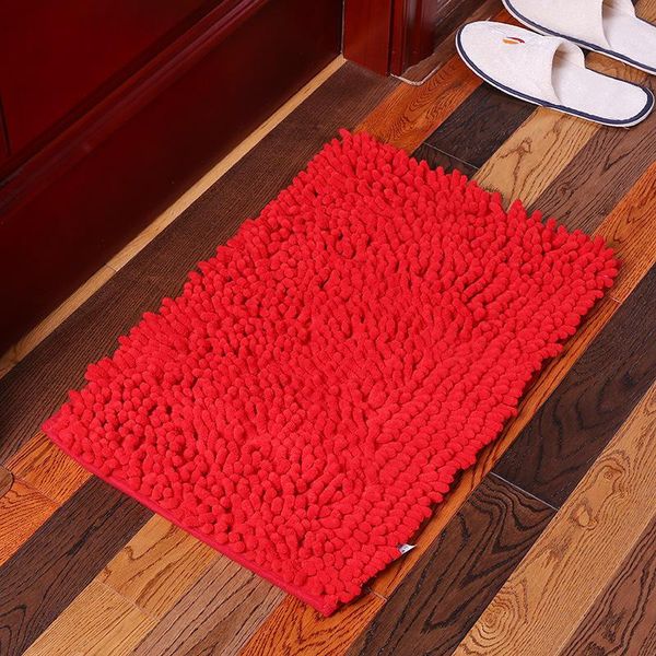 Kcasa KC-334 40X60Cm Ciniglia Ruvida Capelli Spessi Tappeto Morbido Lavabile In Macchina Bagno Antiscivolo Tappeto Assorbente Porta - Rosso-image