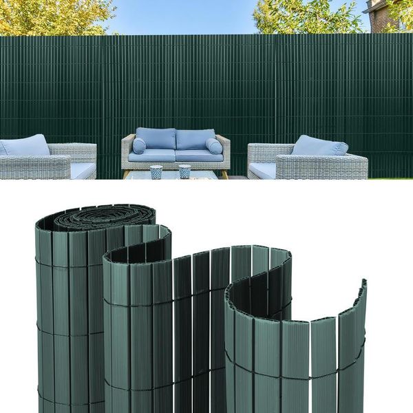 Jayseuw Schermo Privacy In Pvc Rinforzo Interno, Schermo Privacy Balcone Con Fascette, Privacy Recinzione Frangivento Impermeabile Senza Foratura Per Balcone Giardino, Verde 0,9 X 5M-image