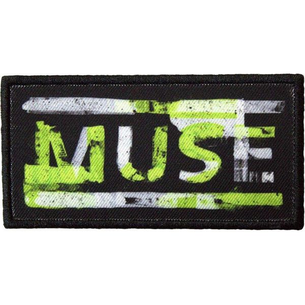 Muse - Logo Sbiadito - Toppa Da Applicare Con Il Ferro Da Stiro, Tessuto RO12851 (Taglia Unica) (Nero/Bianco/Verde Chiaro)-image