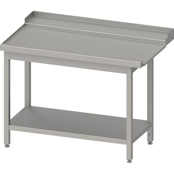 Tavolo Di Drenaggio, Guida Per Cestini Con Pendenza, Con Base 900X750X880 Mm, Lato Di Attacco Sinistro, Con Supporto, Saldato-image