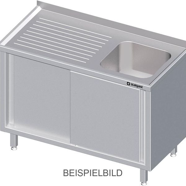 Mobile Lavello Con Ante Scorrevoli, 1900X600X850 Mm, Con Un Lavello A Sinistra, Con Supporto, Saldato-image
