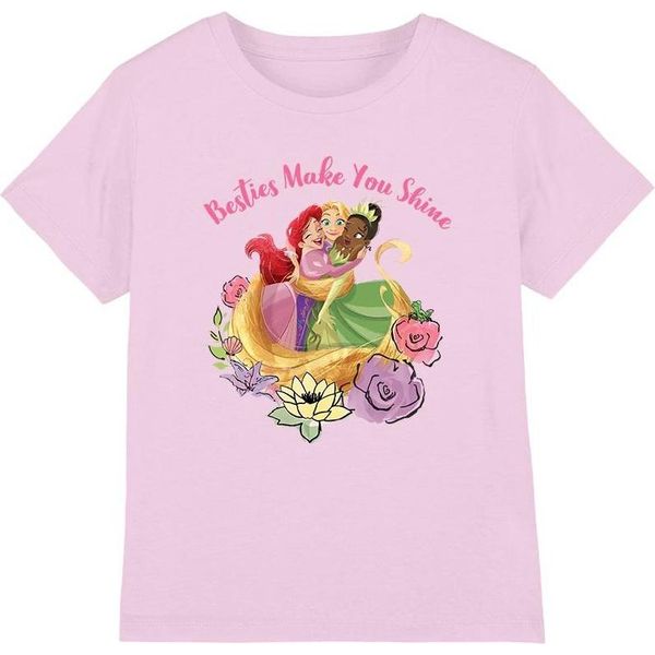 Disney Princess - Maglietta "Besties Shine"" Per Bambini TV3343 (104) (Rosa)"-image