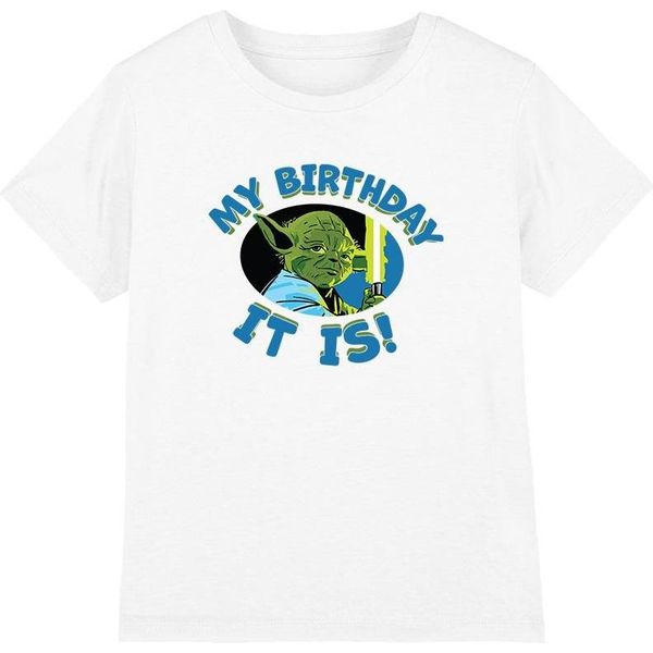 Star Wars - Maglietta "Il Mio Compleanno è"" Per Bambini TV3419 (116) (Bianco)"-image