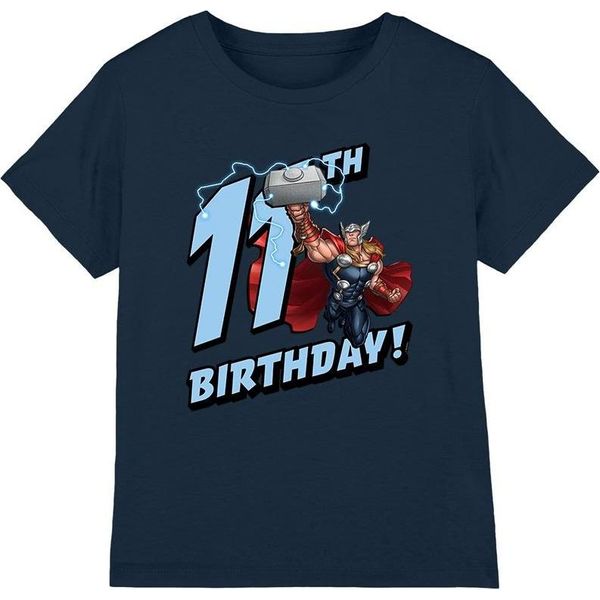 Thor - Maglietta Per Bambini - 11° Compleanno TV3489 (128) (Blu Navy)-image