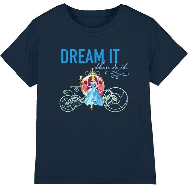 Cenerentola - Maglietta "Dream It, Then Do It"" Per Bambini TV3491 (116) (Blu Navy)"-image