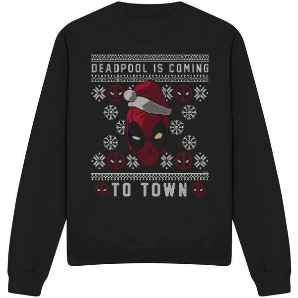 Deadpool - Felpa "Coming To Town"" Per Uomo/Donna Unisex TV3500 (L) (Nero)"-image