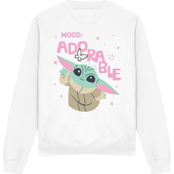 Star Wars: The Mandalorian - Felpa "Mood Adorable"" Per Uomo/Donna Unisex TV3522 (L) (Bianco)"-image
