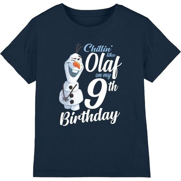 Frozen - Maglietta "Chillin Like Olaf"" Per Bambini - 9° Compleanno TV3575 (104) (Blu Navy)"-image