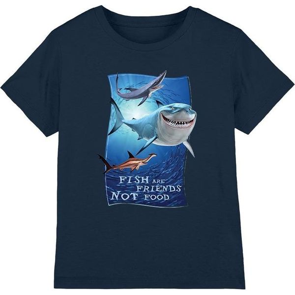 Alla Ricerca Di Nemo - Maglietta "I Pesci Sono Amici"" Per Bambini TV3622 (116) (Blu Navy)"-image