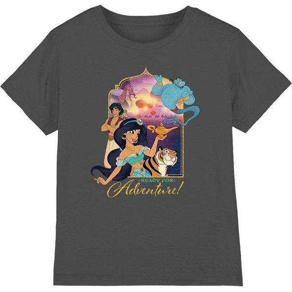 Aladdin - Maglietta "Sei Pronto Per L'avventura"" Per Bambini TV3637 (116) (Carbone)"-image