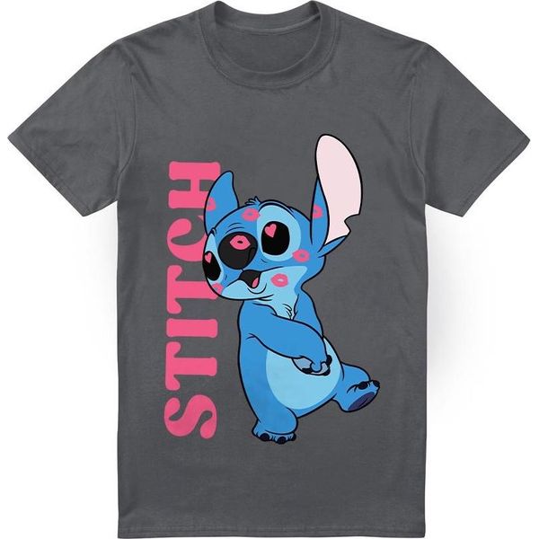 Lilo & Stitch - Maglietta "Covered In Kisses"" Da Uomo TV3641 (M) (Charcoal)"-image