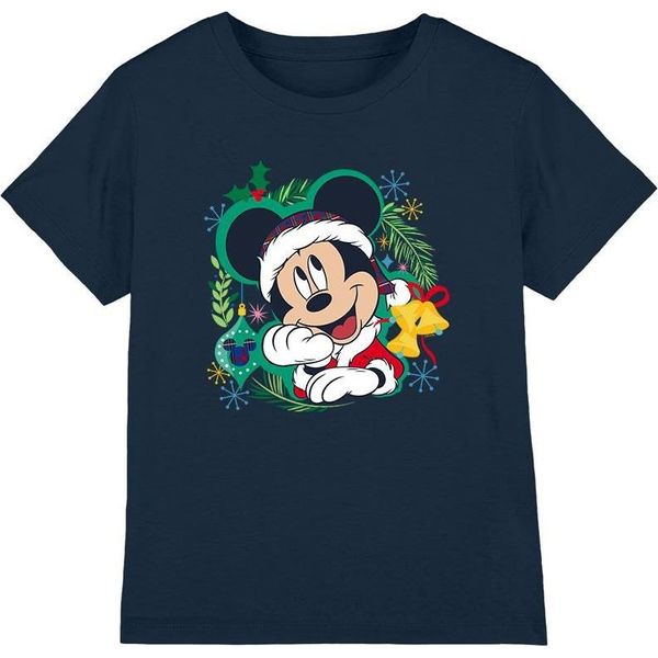 Disney - Maglietta Per Bambini - Disegno Natalizio TV3663 (128) (Blu Navy)-image