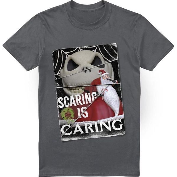 The Nightmare Before Christmas - Maglietta Da Uomo "Scaring Is Caring"" TV3733 (S) (Charcoal)"-image