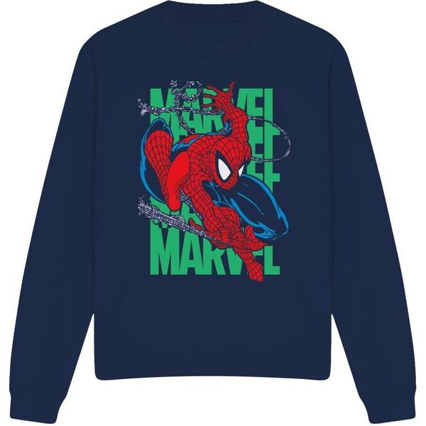 Spider-Man - Felpa "Wall Crawling"" Per Uomo/Donna Unisex TV3786 (Xl) (Blu Navy)"-image